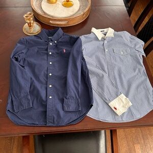 2 boys Ralph Lauren button down shirts, size 10 & 10/12/rare